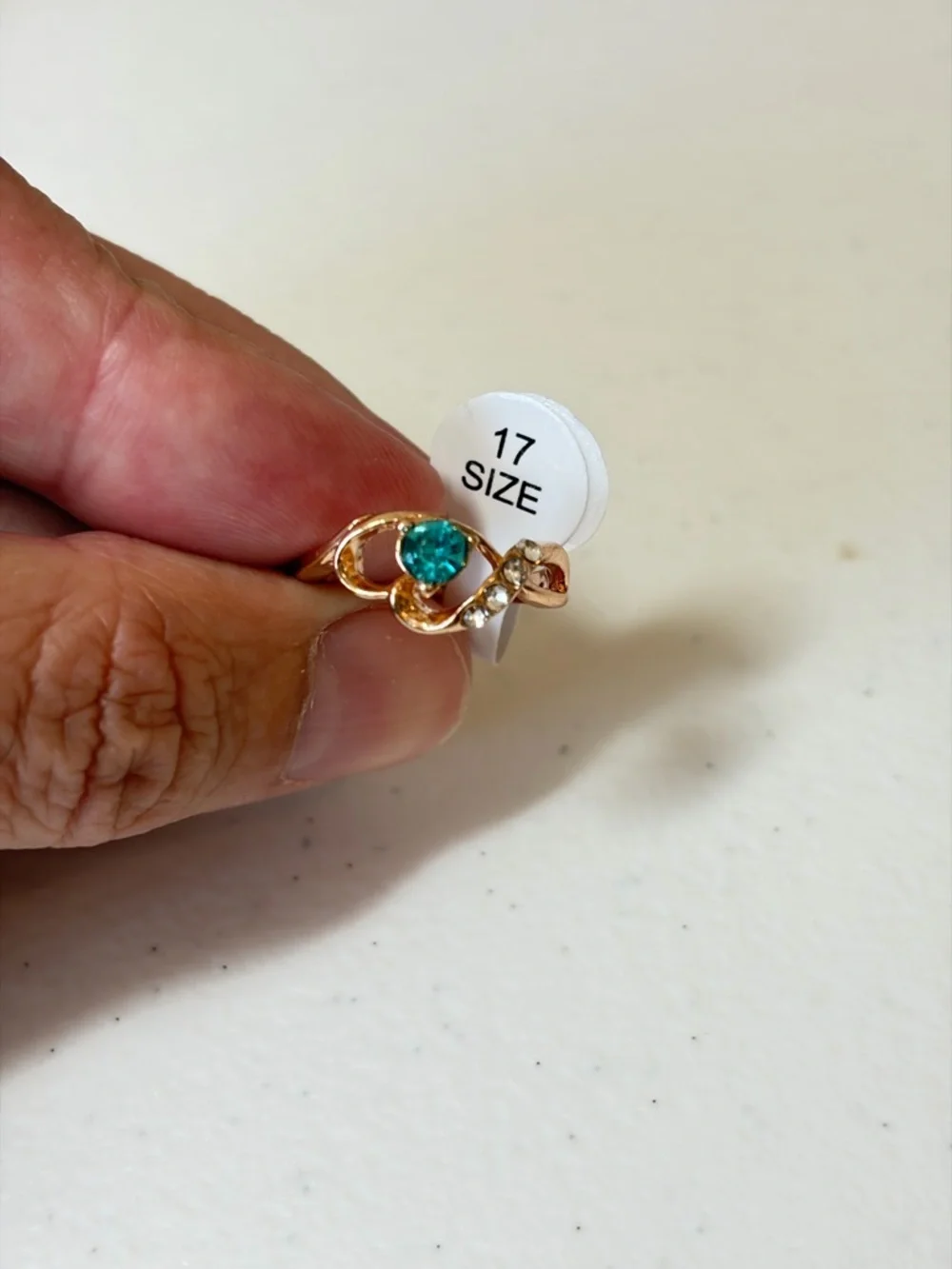 Elegant Gold and Blue Stone Ring.